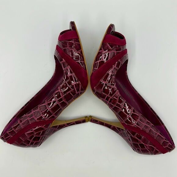 WHBM Size 6M Shoes Heels Pumps Shoes Maddox Faux Alligator - Picture 10 of 15